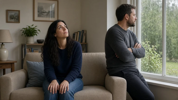 Am I the Problem quiz - couple on a sofa, constructive relationship self-check