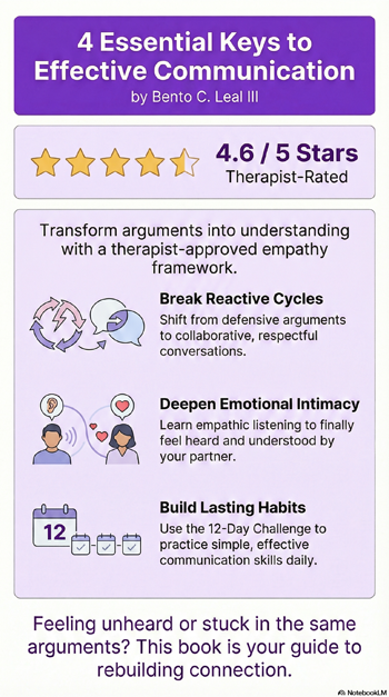 4 Essential Keys to Effective Communication in Love, Life, Work-Anywhere! book infographic