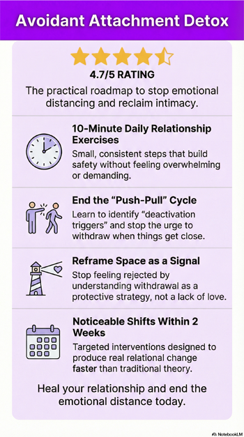 Avoidant Attachment Detox by A.J. Brooks - Book Infographic