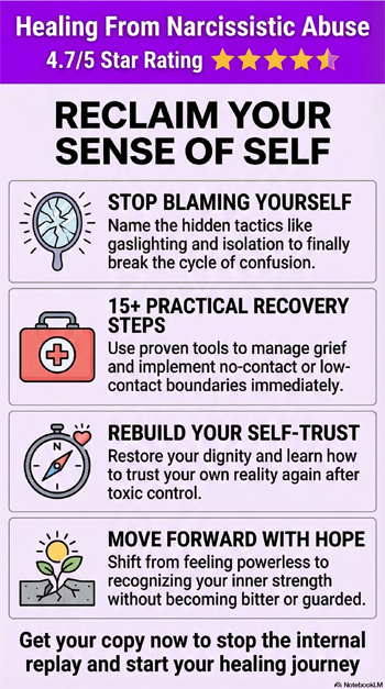 Overcoming the Devastation of Narcissistic Abuse by Lynn Nichols - Book Infographic