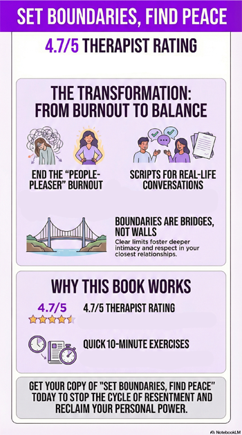 Set Boundaries, Find Peace: A Guide to Reclaiming Yourself by Nedra Glover Tawwab - Book Infographic
