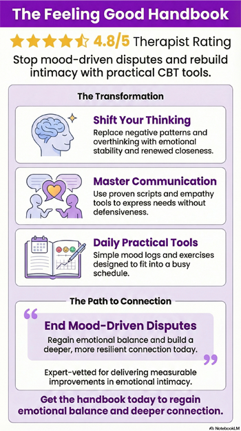 The Feeling Good Handbook by David D. Burns - Book Infographic