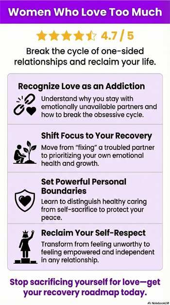 Women Who Love Too Much by Robin Norwood - Book Infographic
